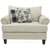 Accent Chair & 1/2 in Catalina Linen Off White Fabric