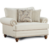 Accent Chair & 1/2 in Carys Doe Beige Fabric