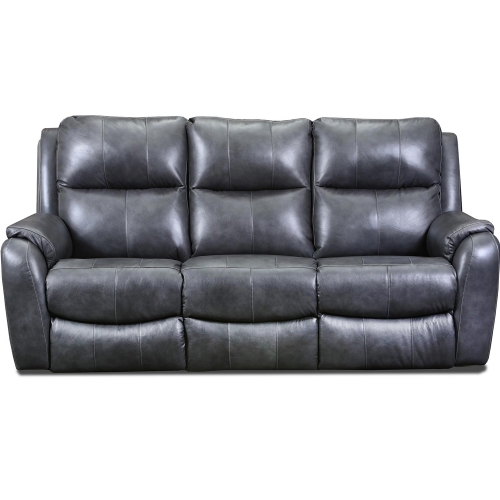 Colton Power Headrest Reclining Sofa w/ USB in Slate Grey Top Grain Leather