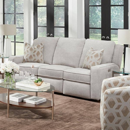 City Limits 87" Next Level Power Reclining Sofa in Oyster White Fabric