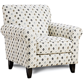 Accent Chair in Tabbolough Blue & White Fabric