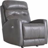 Bank Shot Power Headrest Rocker Recliner in Gunmetal Grey Leather