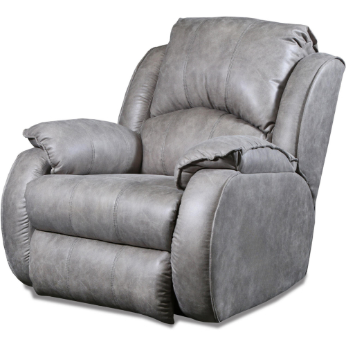 Cagney Power Headrest Rocker Recliner in Nickel Grey Duralux Vegan Leather