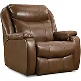 Hercules SoCozi Massage Big Man's Recliner in Amber Brown Top Grain Leather