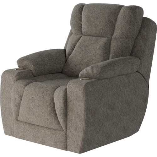 Challenger Big Man's Power Headrest WallHugger Recliner in Sterling Grey Chenille