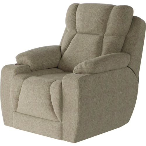 Challenger Big Man's Power Headrest WallHugger Recliner in Natural Taupe Chenille