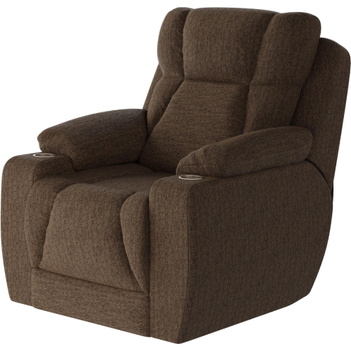 Challenger Big Man's Power Headrest WallHugger Recliner in Walnut Brown Chenille