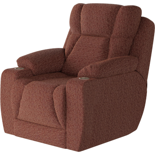 Challenger Big Man's Power Headrest WallHugger Recliner in Henna Red Chenille