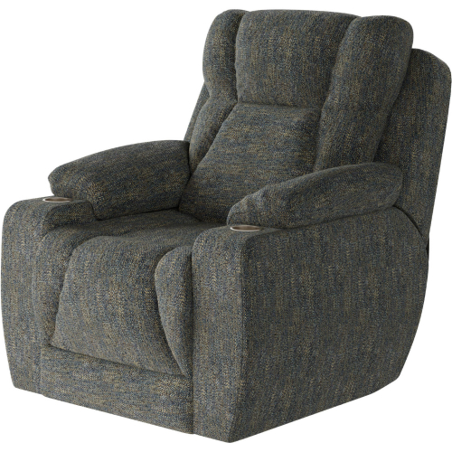 Challenger Big Man's Power Headrest WallHugger Recliner in Indigo Multi Chenille