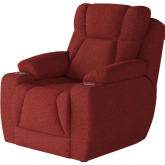 Challenger Big Man's Power Headrest WallHugger Recliner in Garnet Red Chenille