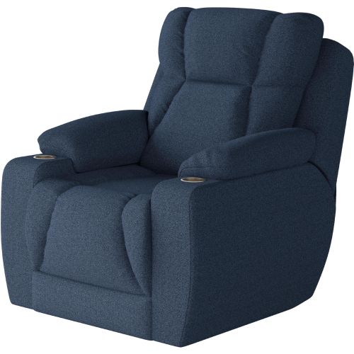 Challenger Big Man's Power Headrest WallHugger Recliner in Bali Blue Chenille