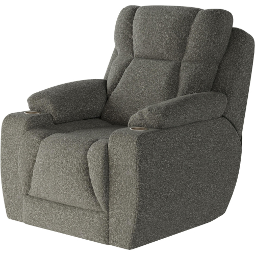 Challenger Big Man's Power Headrest WallHugger Recliner in Nickel Grey Chenille