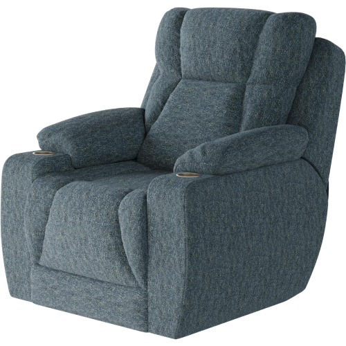 Challenger Big Man's Power Headrest WallHugger Recliner in Pond Blue Chenille