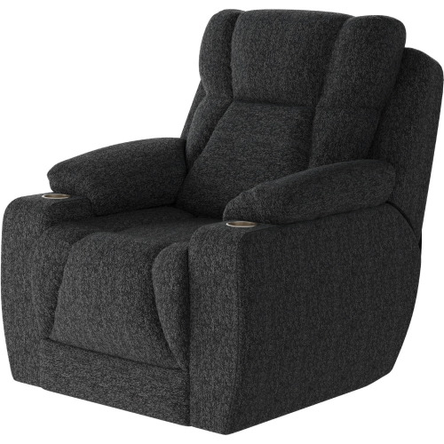 Challenger Big Man's Power Headrest WallHugger Recliner in Granite Grey Woven Texture Fabric