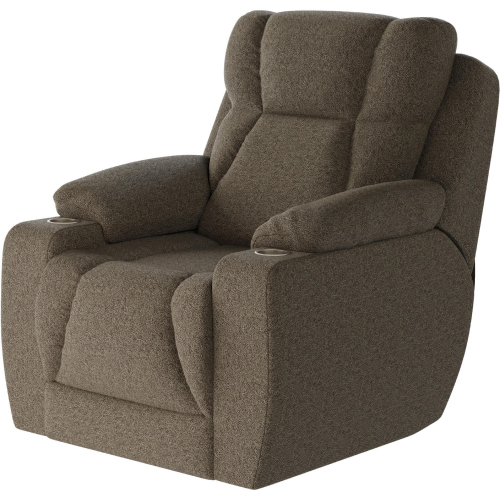 Challenger Big Man's Power Headrest WallHugger Recliner in Mushroom Tan Woven Texture Fabric