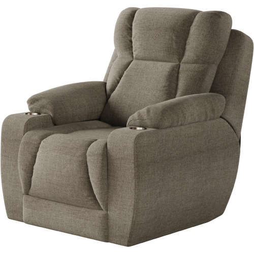 Challenger Big Man's Power Headrest WallHugger Recliner in Mushroom Tan Velvet Microfiber