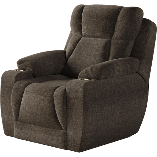 Challenger Big Man's Power Headrest WallHugger Recliner in Brindle Brown Velvet Microfiber