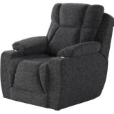 Challenger Big Man's Power Headrest WallHugger Recliner in Charcoal Grey Velvet Microfiber