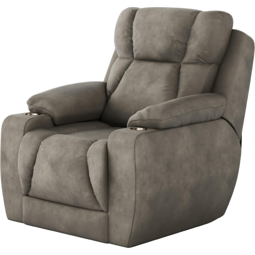 Challenger Big Man's Power Headrest WallHugger Recliner in Cobblestone Gray Leather