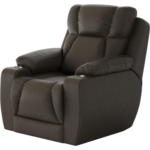 Challenger Big Man's Power Headrest WallHugger Recliner in Fossil Brown Leather