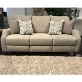 Primrose Park Double Reclining Sofa in Wicker Beige Fabric