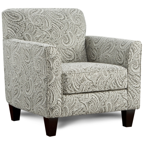 Swivel Accent Chair in Hampton Bay Iron Paisley Fabric