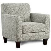 Swivel Accent Chair in Hampton Bay Iron Paisley Fabric