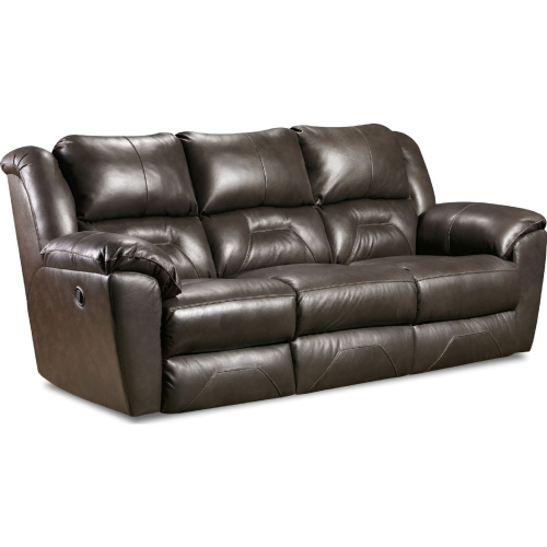 Pandora Power Headrest Double Reclining Sofa in Fossil Brown Leather