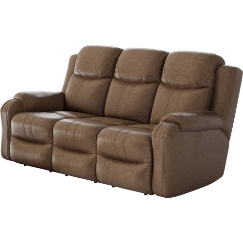 Marvel Manual Reclining Console Loveseat in Hickory Brown Fabric