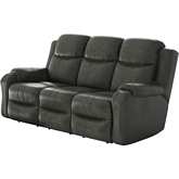 Marvel Manual Reclining Sofa in Slate Grey Fabric