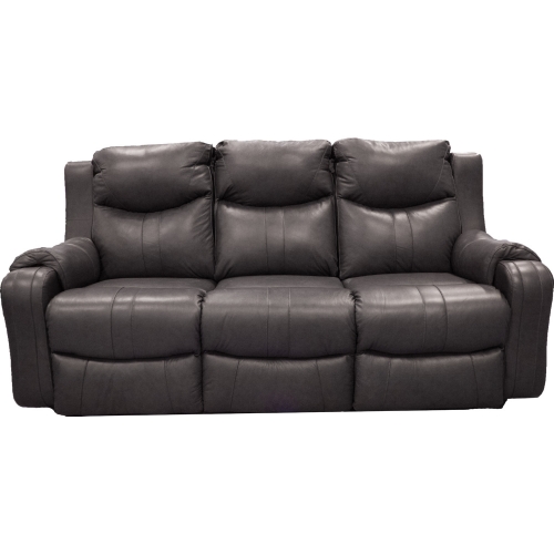 Marvel Manual Double Reclining Sofa in Graphite Grey Leather