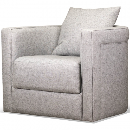 Adrian Swivel Accent Chair in Durbin Light Grey Fabric