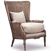 Amelia Chair in Hardwood & Winfield Natural Fabric