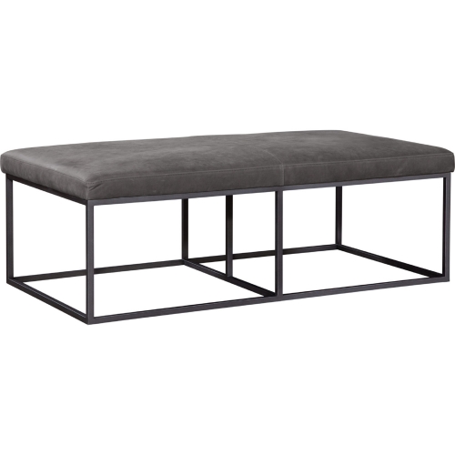 Anaheim Cocktail Ottoman in Charcoal Gray Nobuk & Gunmetal