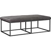 Anaheim Cocktail Ottoman in Charcoal Gray Nobuk & Gunmetal