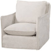 Brianna Slipcovered Swivel Chair in Tidal Driftwood Neutral Fabric