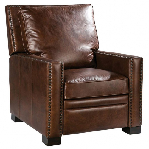 Britt Rechargeable Power Recliner in Gunner Coffee Brown Leather