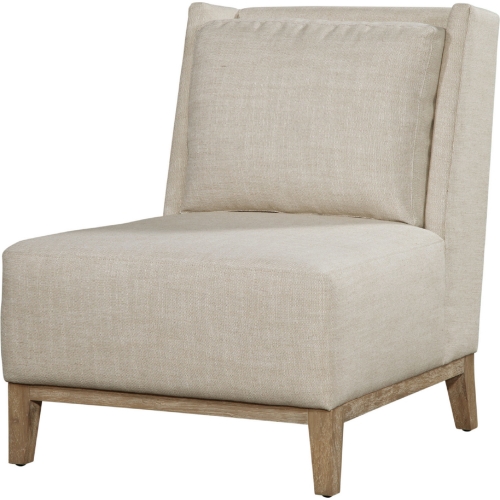 Fontana Armless Accent Chair in Floris Linen & Gray Finish Wood