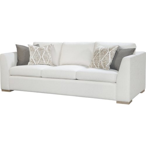 Irvine Sofa in Data Cream Fabric & Gray Wood