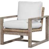 Melrose Accent Chair in Chloe Ice Fabric & Gray Wood