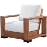 Mendocino Outdoor Accent Chair in Makar Pearl Fabric & Teak