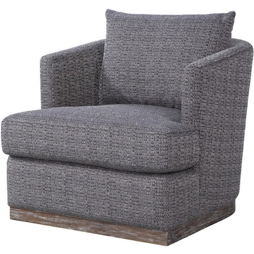 Mulholland Swivel Accent Chair in Jackie O Granite Gray Fabric