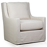 Myles Slip Cover Swivel Glider Chair in Winfield Natural Fabric