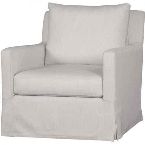 Palisade Outdoor Slipcover Swivel Accent Chair in Makar Canvas Fabric