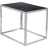 Sunset End Table in Black Wood & Polished Stainless Steel