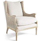 Walker Chair in Borneo Light Brown & White Washed Wood