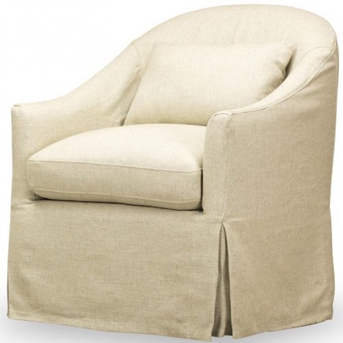 Becky Swivel Glider Chair in Natural Fabric Slip Cover