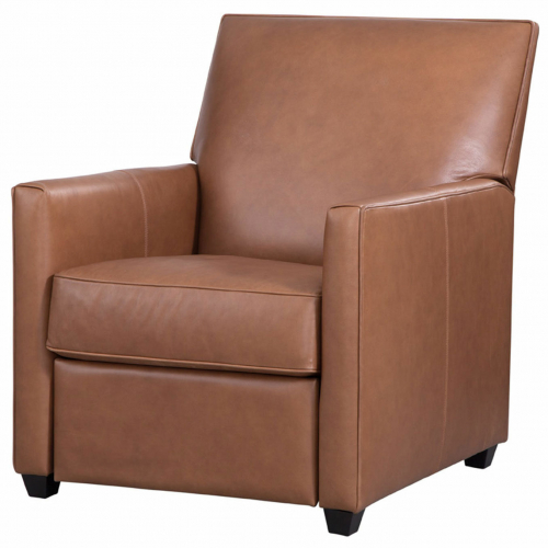 Dixon Manual Recliner in Iceberg Cognac Brown Leather