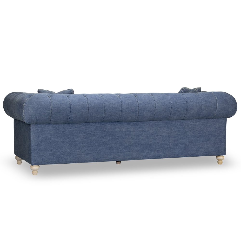 Greenwich Sofa In Tufted Blue Denim By Spectra Home Furnishings