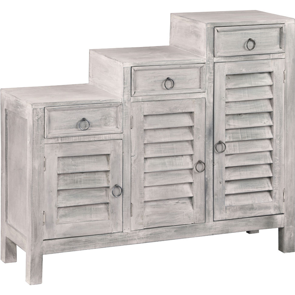 Sunset Trading Cottage Storage Cabinet with Baskets White Solid